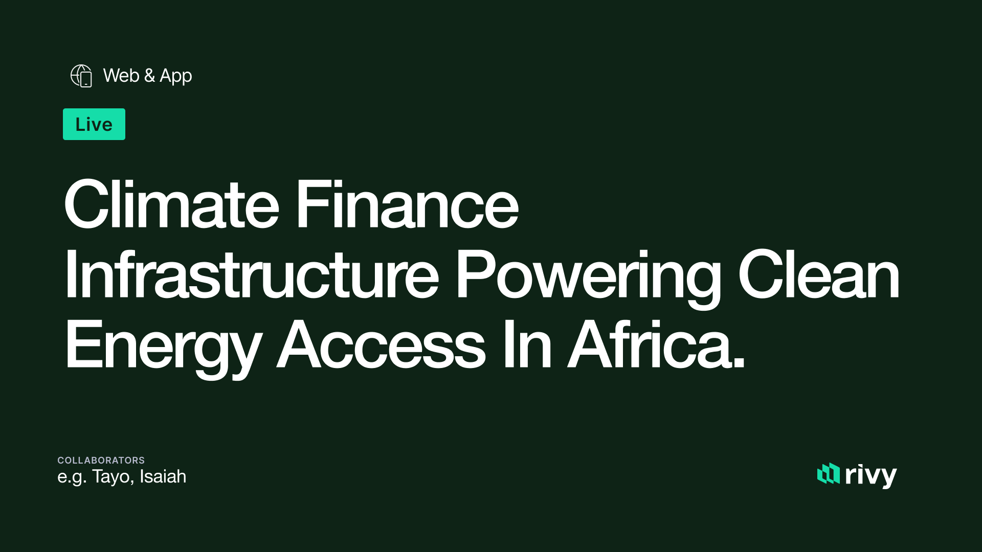 Rivy — Asset and Inventory Financing project cover